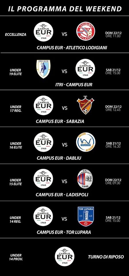 Le Partite del Weekend (21-22 Dicembre)